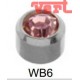 R206W (2WB-6/NC) WHITE STAINLESS BEZELSET BIRTHSTONE SLIM PINK COLOUR